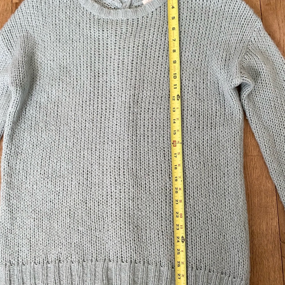 Caslon Knit Button Back Mohair Sweater Womens Size Large Seafoam Cozy Cottage - Picture 10 of 11